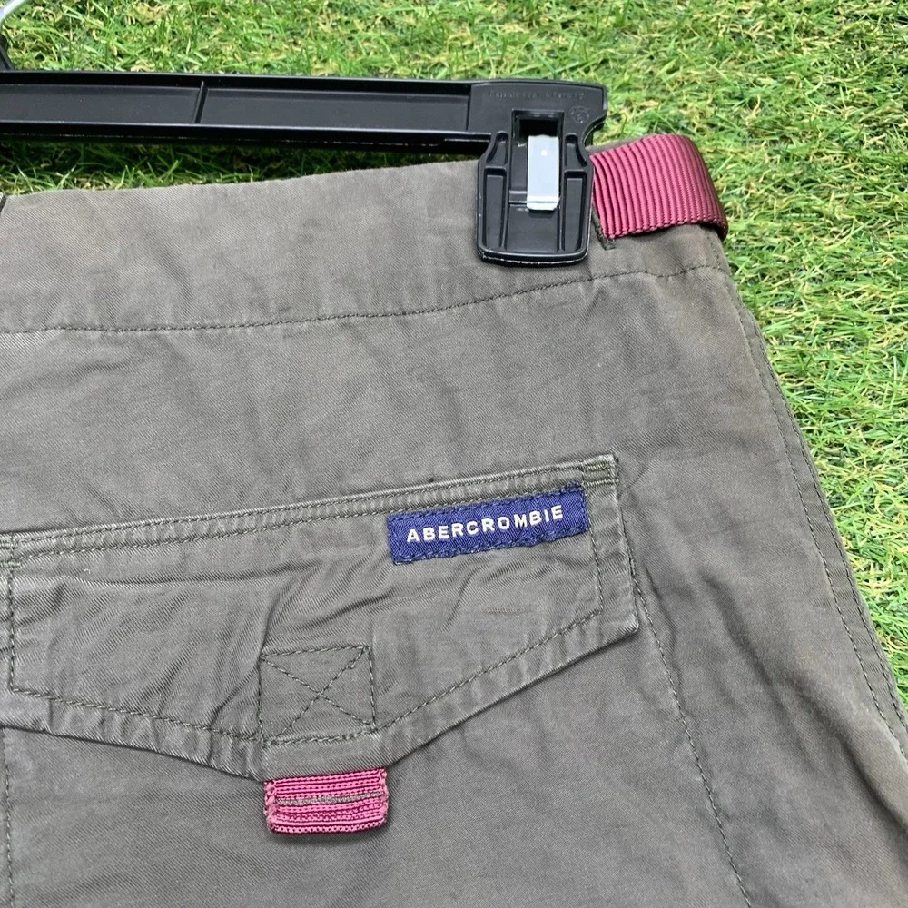 Abercrombie & Fitch Cargo Shorts Mens Small Army Green Paratrooper Military Y2K